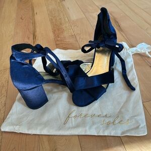 Forever soles blue wedding heel